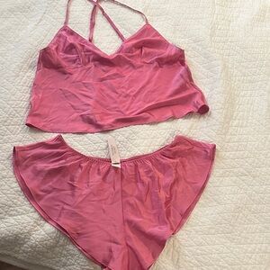 Victoria's Secret Pink Satin Pajama Set